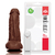 Prótese com escroto, ventosa e vibro Kong - 19,5x5,5 cm na cor marrom