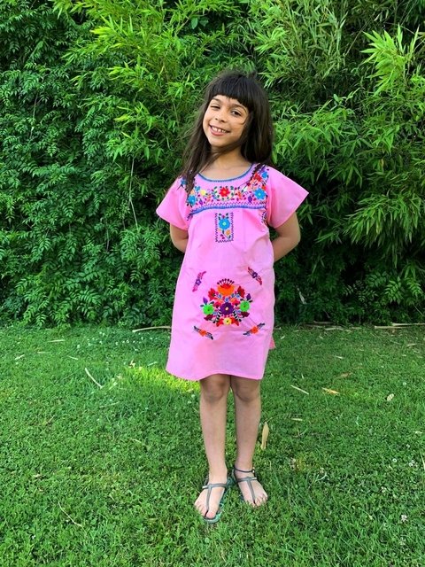 VESTIDO FLORCITAS ROSA