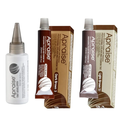 Kit 2 Apraise Tintura Castanho Escuro e Castanho Claro + Ox