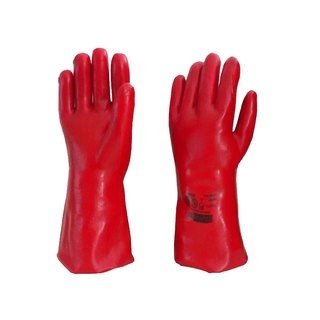 GUANTE PVC ROJO 30CM ( X 12 UN )