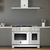 Fogão Bertazzoni Master Gold 122CM com 6 Queimadores e 2 Fornos a Gás com Churrasqueira 127V