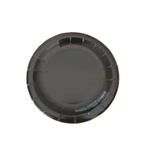 PLATOS POLIPAPEL NEGROS X 8