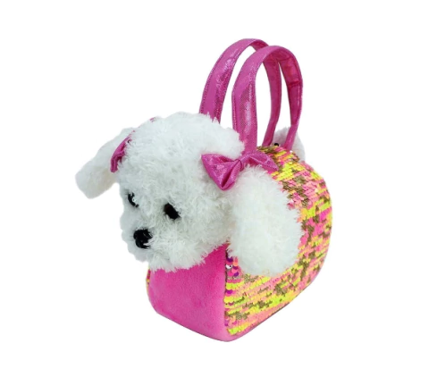 PELUCHE CANICHE BLANCO CARTERA