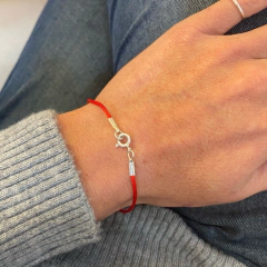 PULSERA PLATA 925 ROJA DE SEDA FINA - comprar online
