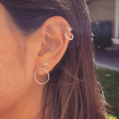 AROS PLATA 925 KARMA FINOS POR PAR