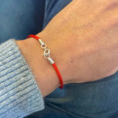 PULSERA PLATA 925 ROJA SEDA GRUESA - comprar online