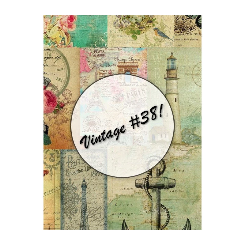 Vintage #38! Lámina Decoupage Autoadhesiva 30 X 42 Cm No Aplica