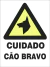 Placa de Cuidado Cao Bravo