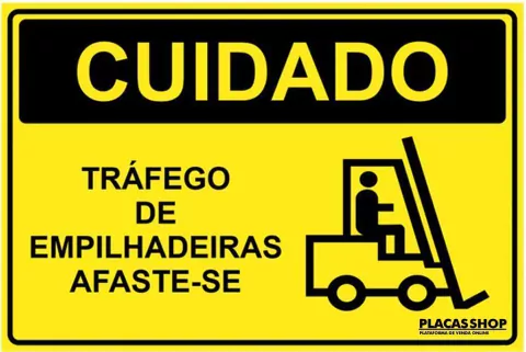 Placa de Tráfego De Empilhadeiras Afaste-Se