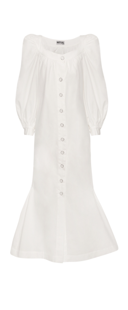 VESTIDO MIDI MANGA PUFF