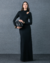 VESTIDO LONGO PRETO COM RECORTES