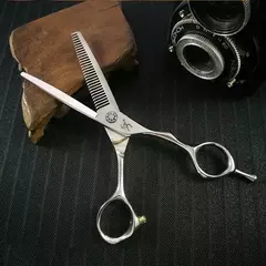 Titan tesoura desfiadeira dentes na lâmina superior - Barberada - de barbeiro para barbeiro