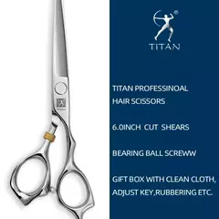 Tesoura de cabelo TITAN tesoura de barbeiro tesoura de corte profissional 7 pole - Barberada - de barbeiro para barbeiro