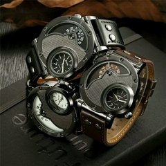 Relógio Pulseira de Couro de Quartzo Relógios Top Marca de Luxo Militar na internet