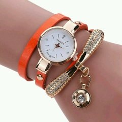 Relógio de Pulso Pulseira De Couro Mulheres Relógios de Strass Relógio Feminino de Couro Artificial - ✔Chronos♢Relógios