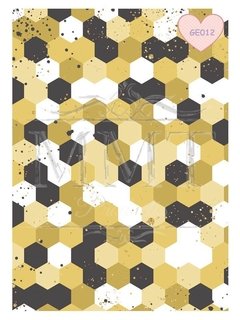 Diseño geométrico dorado y negro