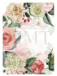Diseño acuarela flores blancas y rosas