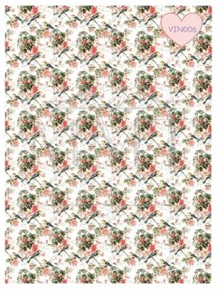 Diseño Vintage pájaros fondo Blanco