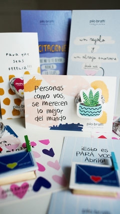 Tarjetita Corazón (x12) - Pilo Bratti Chocolates