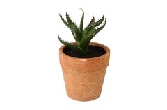 PLANTA ARTIFICIAL ALOE 1 MACETA LADRILLO Diam 7x12h