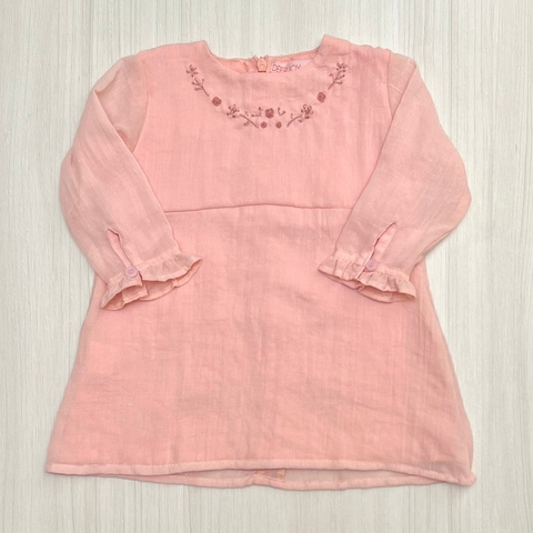 Vestido BLANCA rosa bordado