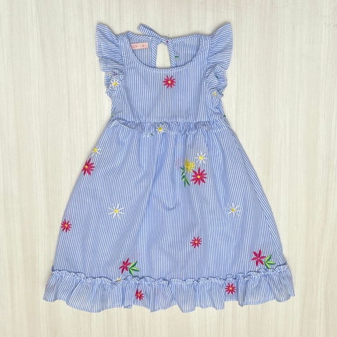 Vestido ANA rayado flor