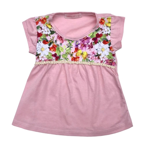 Remera MARINA rosa mariposa