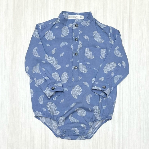 Camisa body MANU celeste arabesco
