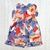 Vestido FRANCA flor celeste rojo - comprar online