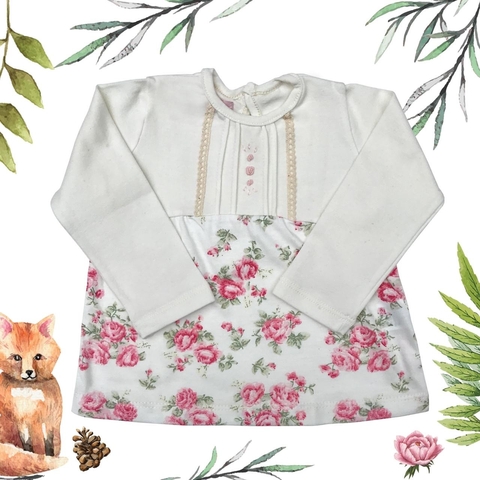 Remera MARTINA flores rosas - comprar online