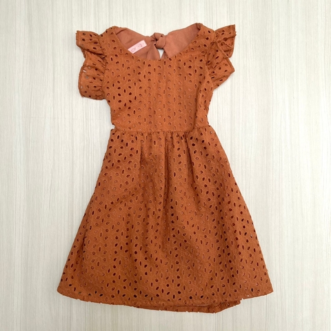 Vestido ROMA broderie marron