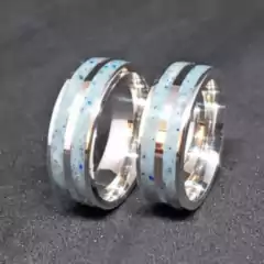 Aliança de Prata Fosflorecente