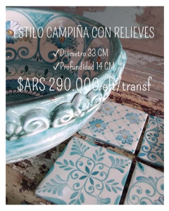 BACHA ESTILO CAMPIÑA CON RELIEVE EXTERNO