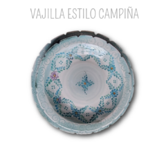 VAJILLA plato playo y hondo ESTILO CAMPIÑA