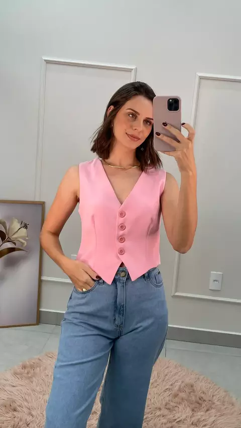Colete alfaiataria rosa