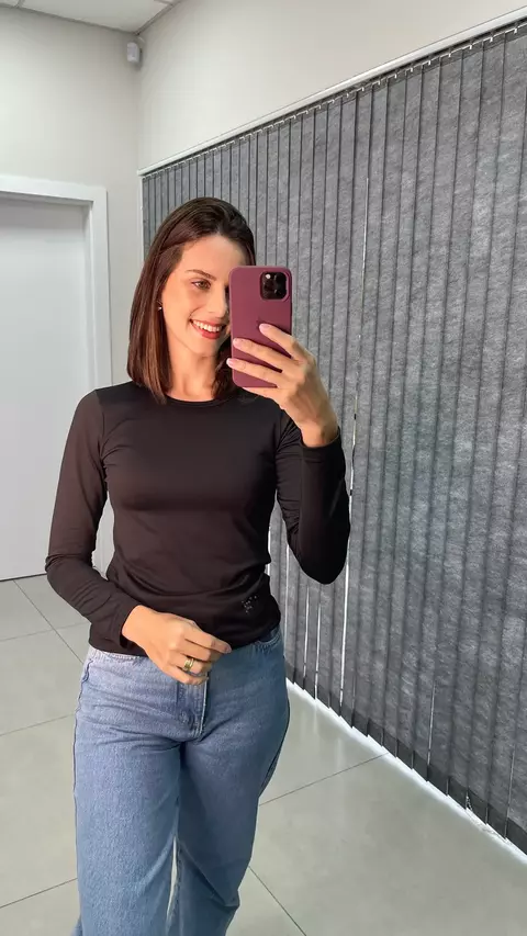 Blusa térmica peluciada preta