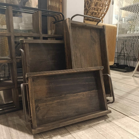 Bandeja Madera y Hierro - comprar online