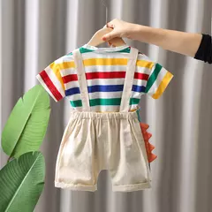 Macacão e Camiseta Dino - Pompom Kids