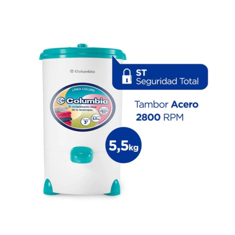 Secarropas Columbia COLORS 5,5 kg Turquesa Océano HTS 5503 - comprar online