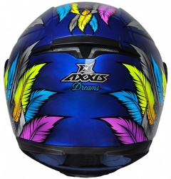 CAPACETE AXXIS EAGLE DREAMS GLOSS BLUE GREY - Gasparzinho Motopeças