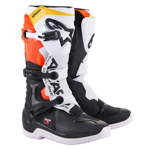 Bota Alpinestars Tech 3 preta\branca\laranja\amarela
