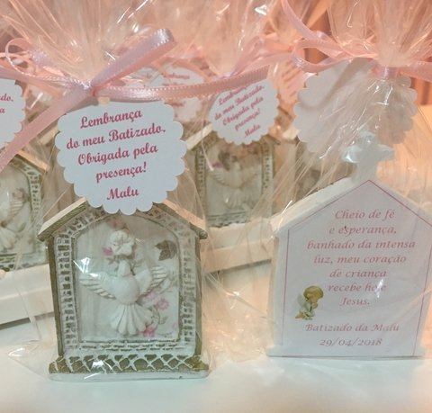 Mini Oratório Floral Bege e Rosa - 10 un.