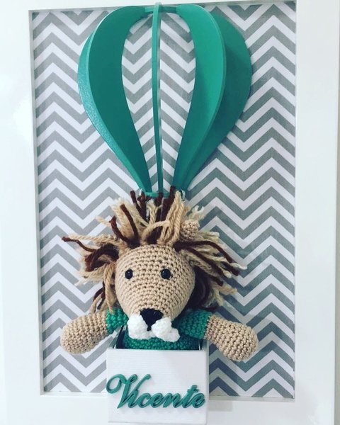 Quadro Balão 3D com Leão