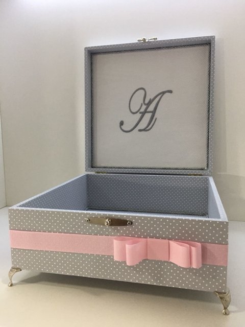 Caixa Personaliza - Cinza e Rosa