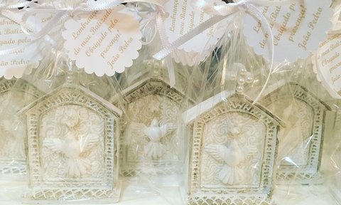 Mini Oratório Floral Bege - 10 un.