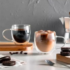 Taza de vidrio doble con asa- Chica 250 ml - Mina Deco & Home