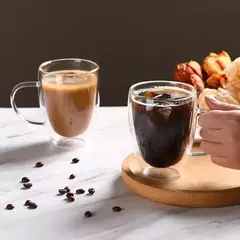 Taza Doble vidrio con asa - Grande 350ml - comprar online