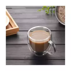 Taza de vidrio doble con asa- Chica 250 ml en internet