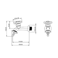 Torneira tanque 1130 F34 Cromada -Lorenzetti - comprar online