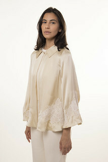 A-Line Blouse, 100% Pure Silk and Lace - buy online